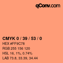 Color code: CMYK 0 / 39 / 53 / 0 | qconv.com