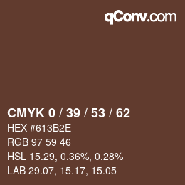 Farbcode: CMYK 0 / 39 / 53 / 62 | qconv.com