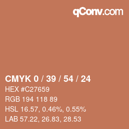 Color code: CMYK 0 / 39 / 54 / 24 | qconv.com