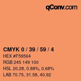 Color code: CMYK 0 / 39 / 59 / 4 | qconv.com