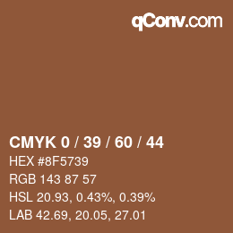 Color code: CMYK 0 / 39 / 60 / 44 | qconv.com