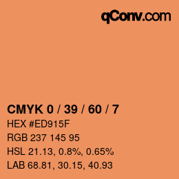 カラーコード: CMYK 0 / 39 / 60 / 7 | qconv.com