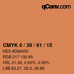 颜色代码: CMYK 0 / 39 / 61 / 15 | qconv.com