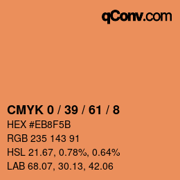 カラーコード: CMYK 0 / 39 / 61 / 8 | qconv.com