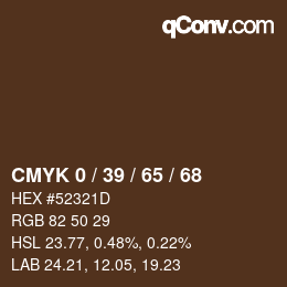 Color code: CMYK 0 / 39 / 65 / 68 | qconv.com