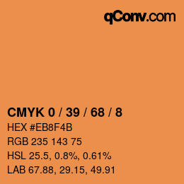 Color code: CMYK 0 / 39 / 68 / 8 | qconv.com