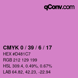 颜色代码: CMYK 0 / 39 / 6 / 17 | qconv.com