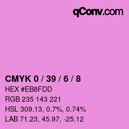 Color code: CMYK 0 / 39 / 6 / 8 | qconv.com