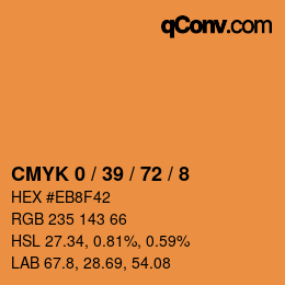 カラーコード: CMYK 0 / 39 / 72 / 8 | qconv.com