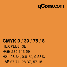 カラーコード: CMYK 0 / 39 / 75 / 8 | qconv.com