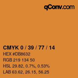 Código de color: CMYK 0 / 39 / 77 / 14 | qconv.com