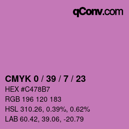 Color code: CMYK 0 / 39 / 7 / 23 | qconv.com