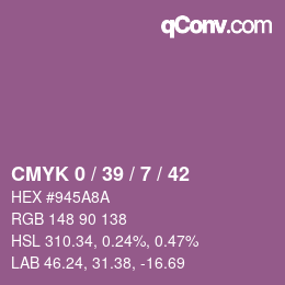 Color code: CMYK 0 / 39 / 7 / 42 | qconv.com