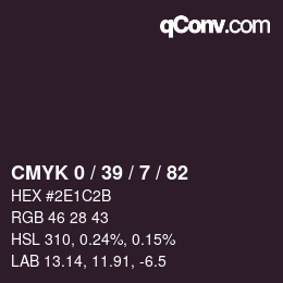 Color code: CMYK 0 / 39 / 7 / 82 | qconv.com