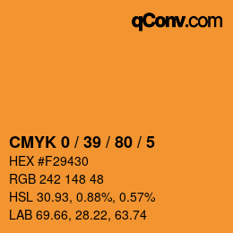 Color code: CMYK 0 / 39 / 80 / 5 | qconv.com