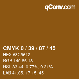 颜色代码: CMYK 0 / 39 / 87 / 45 | qconv.com