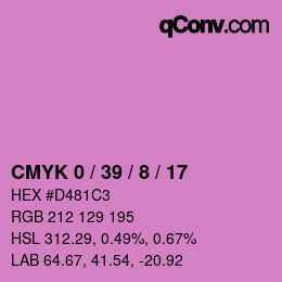 カラーコード: CMYK 0 / 39 / 8 / 17 | qconv.com