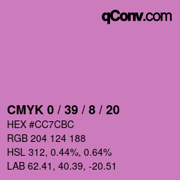 Color code: CMYK 0 / 39 / 8 / 20 | qconv.com