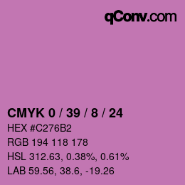 カラーコード: CMYK 0 / 39 / 8 / 24 | qconv.com