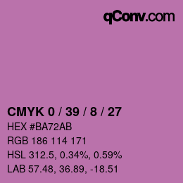 颜色代码: CMYK 0 / 39 / 8 / 27 | qconv.com