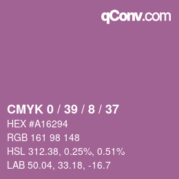 カラーコード: CMYK 0 / 39 / 8 / 37 | qconv.com