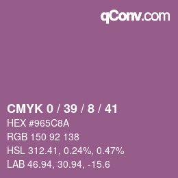 Color code: CMYK 0 / 39 / 8 / 41 | qconv.com