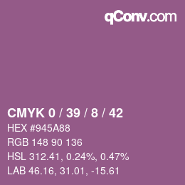 カラーコード: CMYK 0 / 39 / 8 / 42 | qconv.com