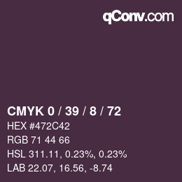 Color code: CMYK 0 / 39 / 8 / 72 | qconv.com