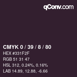 カラーコード: CMYK 0 / 39 / 8 / 80 | qconv.com