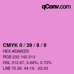 Color code: CMYK 0 / 39 / 8 / 9 | qconv.com