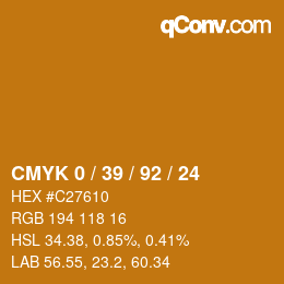Color code: CMYK 0 / 39 / 92 / 24 | qconv.com