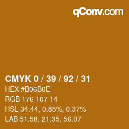 Color code: CMYK 0 / 39 / 92 / 31 | qconv.com