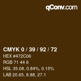颜色代码: CMYK 0 / 39 / 92 / 72 | qconv.com
