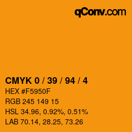 Color code: CMYK 0 / 39 / 94 / 4 | qconv.com