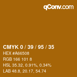 Color code: CMYK 0 / 39 / 95 / 35 | qconv.com
