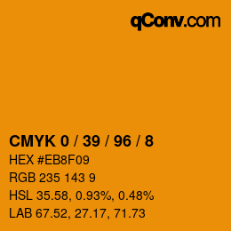 カラーコード: CMYK 0 / 39 / 96 / 8 | qconv.com