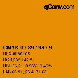 カラーコード: CMYK 0 / 39 / 98 / 9 | qconv.com