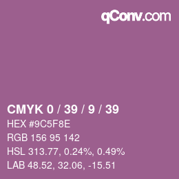 颜色代码: CMYK 0 / 39 / 9 / 39 | qconv.com