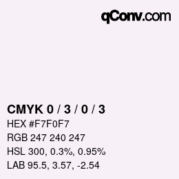 Color code: CMYK 0 / 3 / 0 / 3 | qconv.com