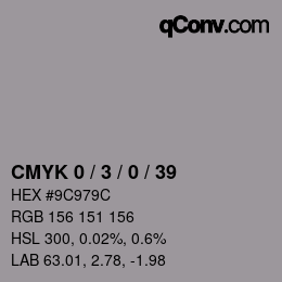 Color code: CMYK 0 / 3 / 0 / 39 | qconv.com