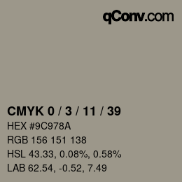 Color code: CMYK 0 / 3 / 11 / 39 | qconv.com