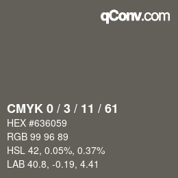 颜色代码: CMYK 0 / 3 / 11 / 61 | qconv.com