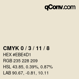 Código de color: CMYK 0 / 3 / 11 / 8 | qconv.com