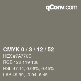 Color code: CMYK 0 / 3 / 12 / 52 | qconv.com