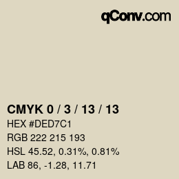 カラーコード: CMYK 0 / 3 / 13 / 13 | qconv.com