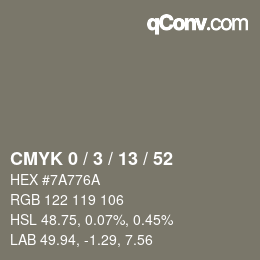 Color code: CMYK 0 / 3 / 13 / 52 | qconv.com