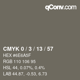 颜色代码: CMYK 0 / 3 / 13 / 57 | qconv.com