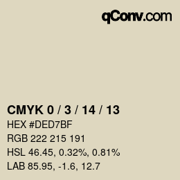 カラーコード: CMYK 0 / 3 / 14 / 13 | qconv.com