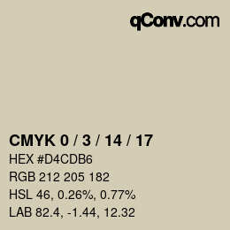 カラーコード: CMYK 0 / 3 / 14 / 17 | qconv.com
