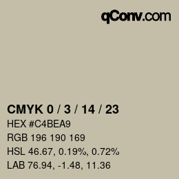 颜色代码: CMYK 0 / 3 / 14 / 23 | qconv.com